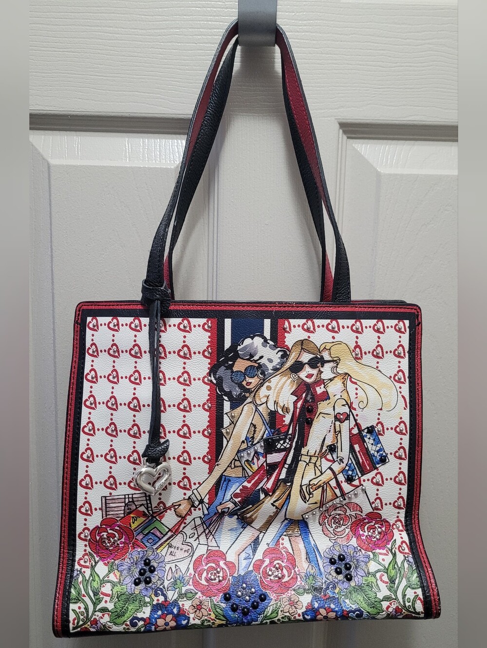 Brighton Fashionista Allure Embellished Graphic Leather Bag Purse